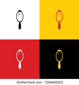 Hand Mirror sign. Vector. Icons of german flag on corresponding colors as background.