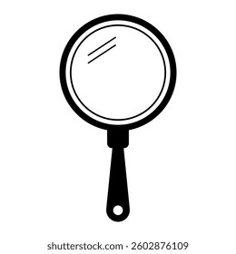 Hand mirror silhouette icon. Vector.