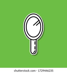 Hand mirror sticker icon. Simple thin line, outline vector of beauty, make up, cosmetics icons for ui and ux, website or mobile application
