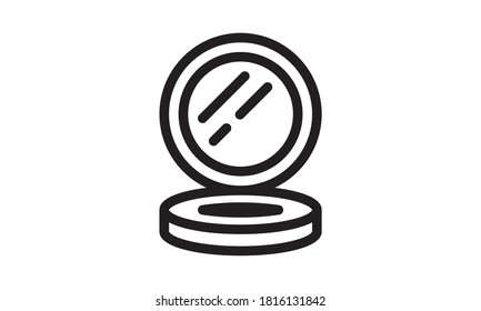 Hand mirror thin line icon graphic design vector image