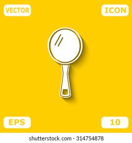 Hand mirror vector icon.