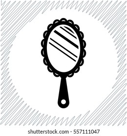 Hand mirror vector icon - black  illustration