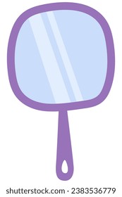 Hand mirror vector isolated on white background.