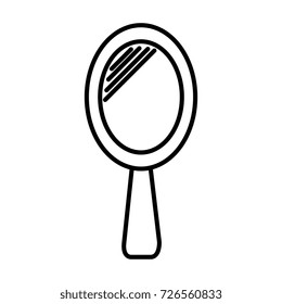 hand mirror  vector line icon, sign, illustration on background, editable strokes