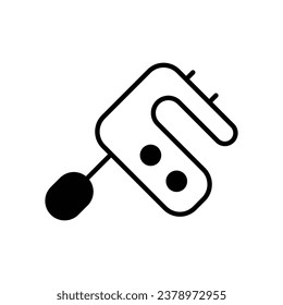 Hand-Mixer-Symbol einzeln auf weißem Hintergrund Vektorgrafik