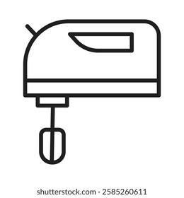 Hand Mixer Icon Isolated flat vector in outline