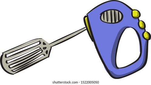 Mezclador manual, ilustración, vector sobre fondo blanco.