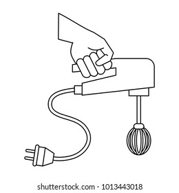 Hand with Mixer kitchen appliance