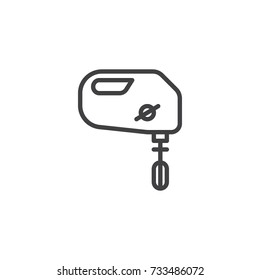 Hand mixer line icon, outline vector sign, linear style pictogram isolated on white. Symbol, logo illustration. Editable stroke