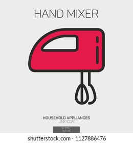 Hand Mixer line icon two colors