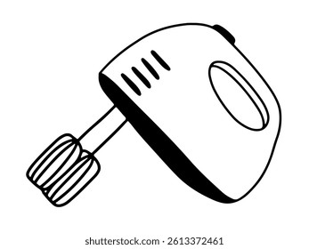 Hand mixer vector doodle sketch