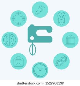 Hand mixer vector icon sign symbol