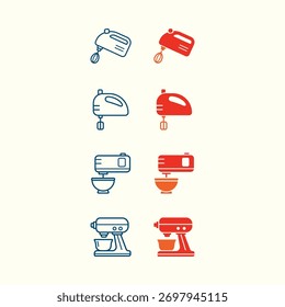 Mão misturador vetor conjunto moda lindo design incrível útil Ilustração colorida background.eps