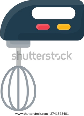 A hand mixer with a whisk attachment displayed against a clean white background.