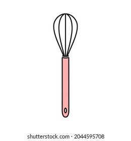 Hand mixer whisk for baking in vector icon
