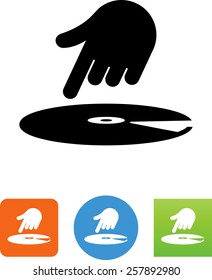 Hand mixing a vinyl record icon