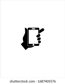 hand with mobile flat icon,vector best illustration design icon.