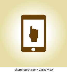 hand in mobile icon