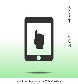hand in mobile icon