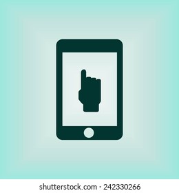 hand in mobile icon