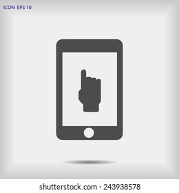 hand in mobile icon