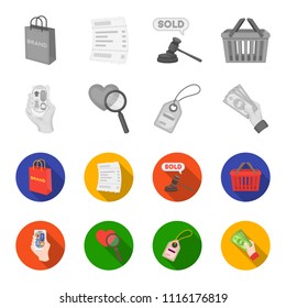 Hand, mobile phone, online store and other equipment. E commerce set collection icons in monochrome,flat style vector symbol stock illustration web.