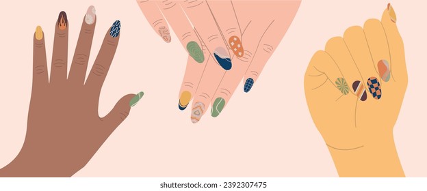Hand models for nail art designs