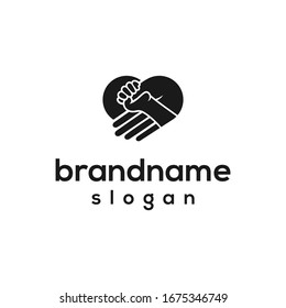 hand mom baby logo design vector