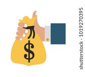 Hand with money bag