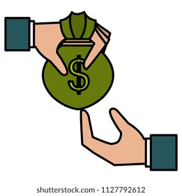 hand with money bag