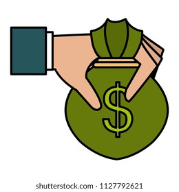 hand with money bag