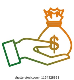 hand with money bag