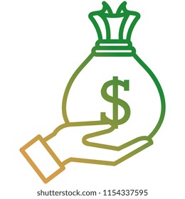 hand with money bag