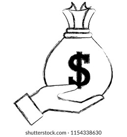hand with money bag