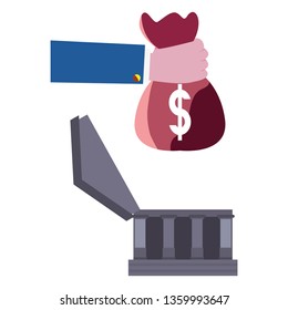 hand with money bag