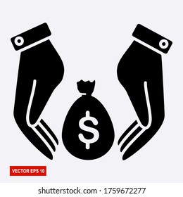 
Diseño de bolsos de mano y dinero, de estilo plano. el tema de mantener el dinero.