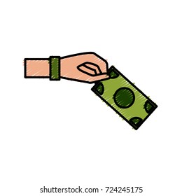 Hand with Money billet isolated