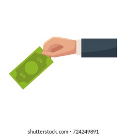 Hand with Money billet isolated