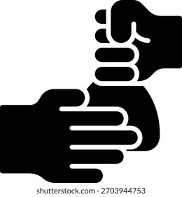 Diseño de Vector de corrupción de dinero de mano en estilo moderno, intercambio de sobornos y concepto de pago ilegal, ilustración de fraude político. Icono de glifo