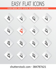 Hand and money easy flat web icons for user interface design