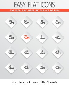 Hand and money easy flat web icons for user interface design