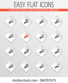 Hand and money easy flat web icons for user interface design