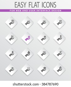 Hand and money easy flat web icons for user interface design