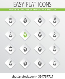 Hand and money easy flat web icons for user interface design