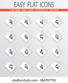 Hand and money easy flat web icons for user interface design
