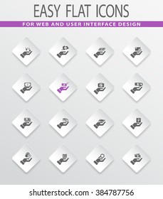 Hand and money easy flat web icons for user interface design
