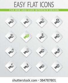 Hand and money easy flat web icons for user interface design