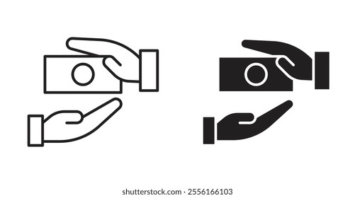 Hand money exchange Filled flat icons set for apps and web ui designs.