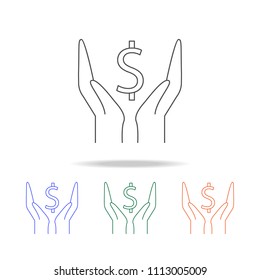 hand money icon. Elements of banking in multi colored icons. Premium quality graphic design icon. Simple icon for websites, web design, mobile app, info graphics on white background