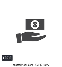 hand and money icon investment symbol